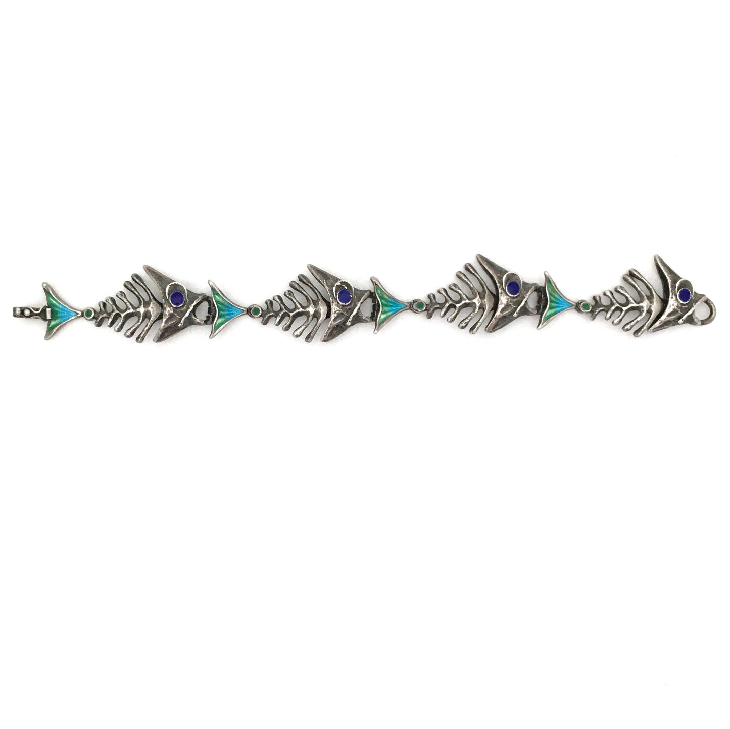 UnoAErre articulated silver & enamel fish bracelet - SHIPPING