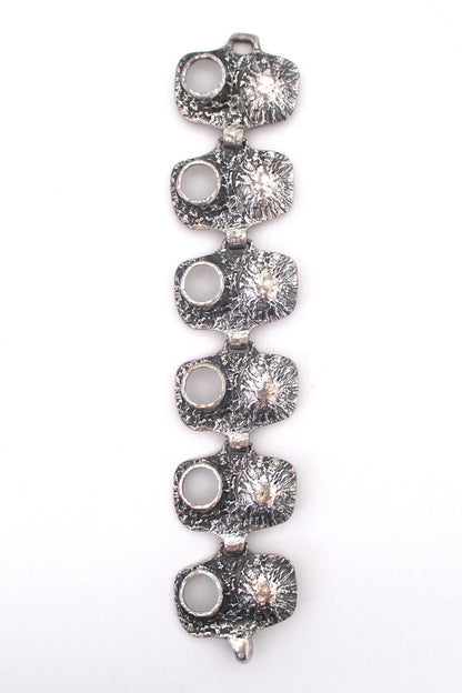 Guy Vidal brutalist pewter 'volcano' bracelet - large version