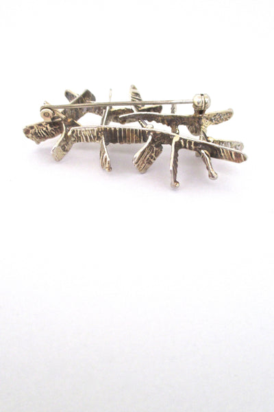 profile Studio Else and Paul Norway vintage silver brutalist openwork brooch