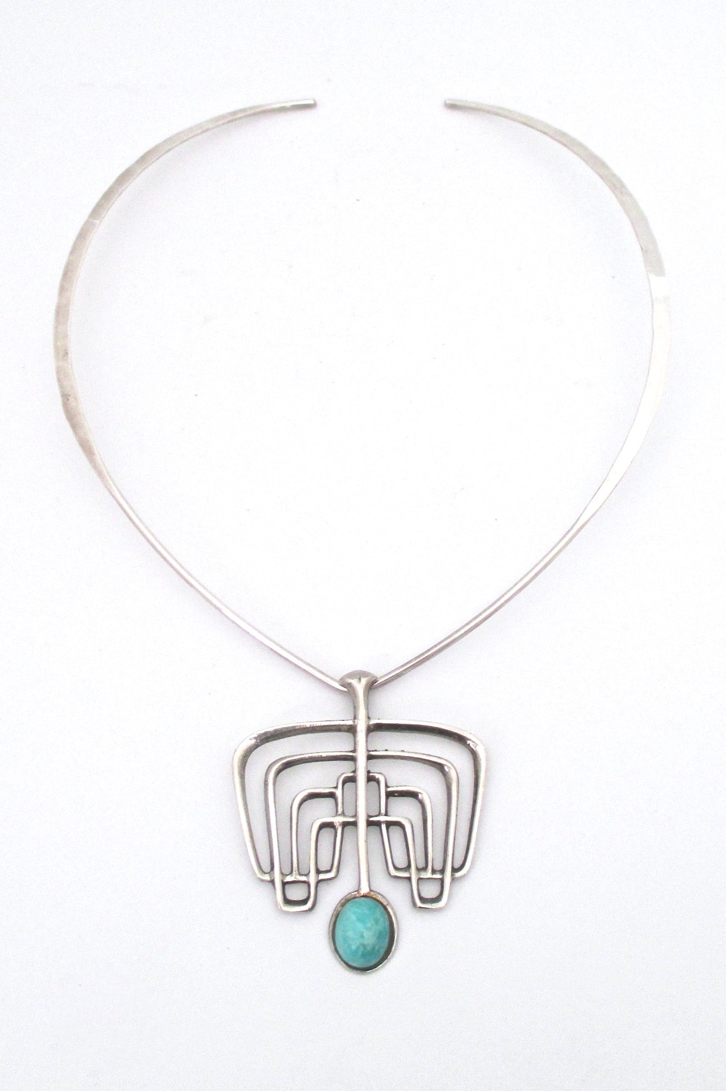 David-Andersen silver & amazonite pendant ~ original neck ring