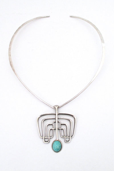 David-Andersen silver & amazonite pendant ~ original neck ring