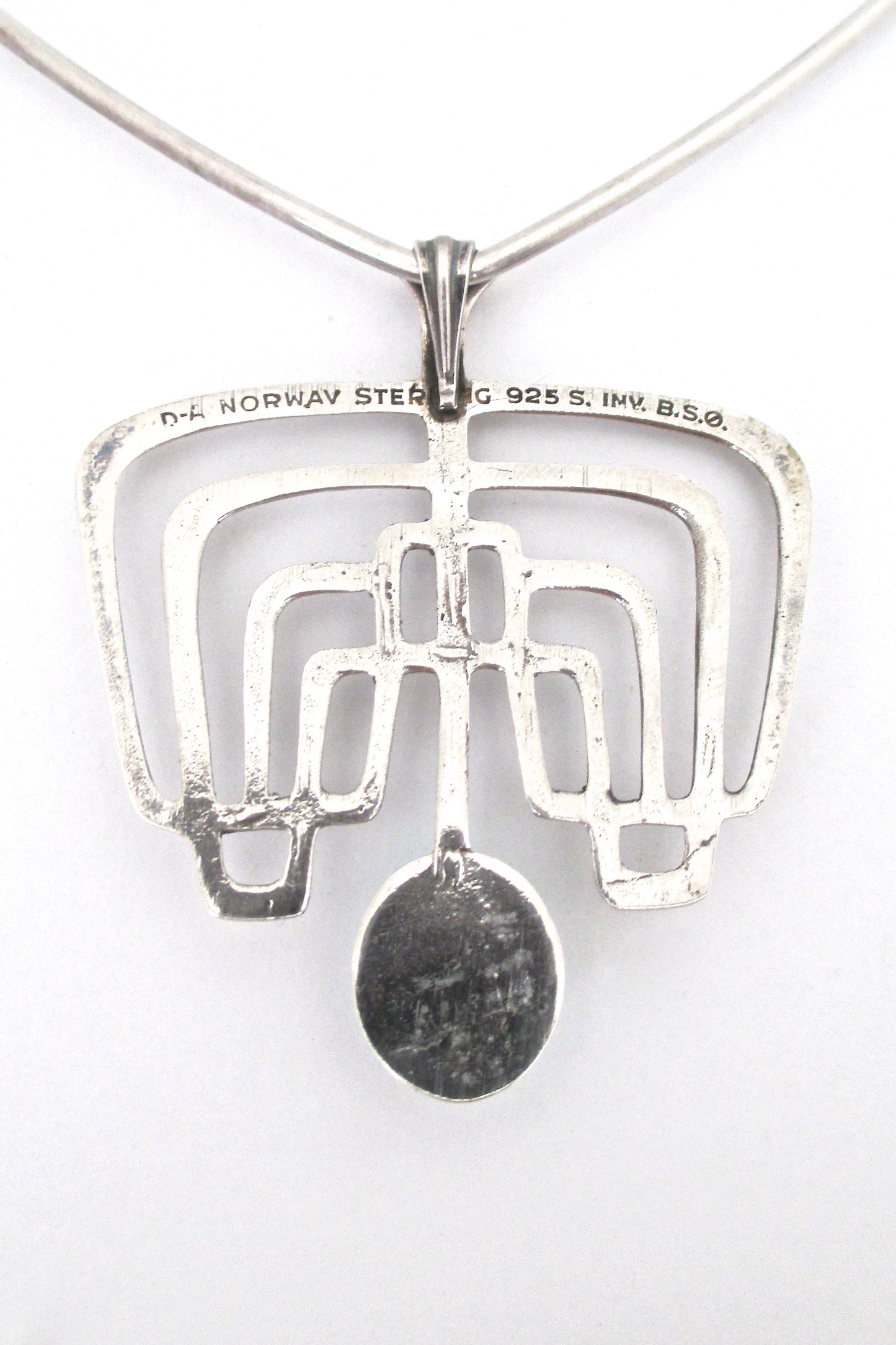 David-Andersen silver & amazonite pendant ~ original neck ring