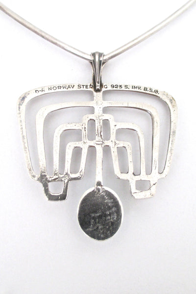 David-Andersen silver & amazonite pendant ~ original neck ring