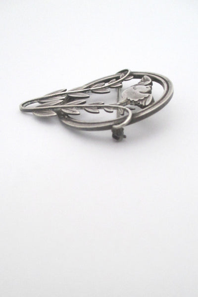 profile Georg Jensen Denmark vintage silver bird brooch 258 by Arno Malinowski 