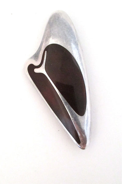 Georg Jensen Denmark vintage silver modernist enamel brooch 314 by Henning Koppel