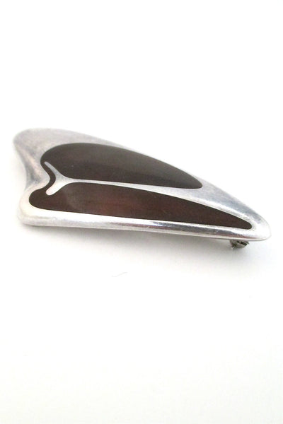 Georg Jensen Denmark vintage silver modernist enamel brooch 314 by Henning Koppel