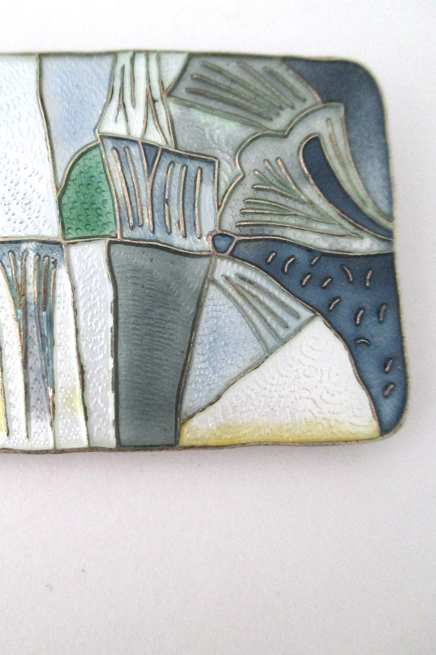 David-Andersen Norway vintage silver & enamel rare large four seasons spring brooch