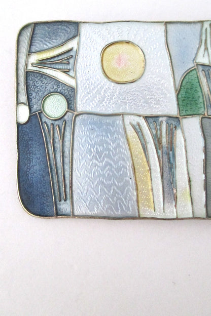 David-Andersen Norway vintage silver & enamel rare large four seasons spring brooch