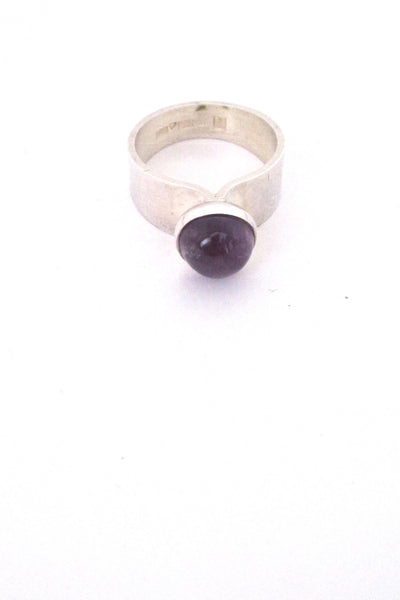 Kaunis Koru silver & amethyst Modernist ring