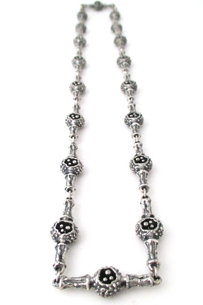 Guy Vidal Canada brutalist pewter pierced pods long link chain necklace