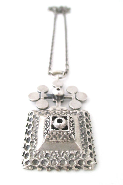 Pentti Sarpaneva Turun Hopea Finland vintage silver large pendant necklace