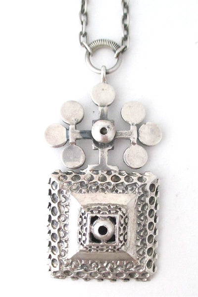 Pentti Sarpaneva Turun Hopea Finland vintage silver large pendant necklace