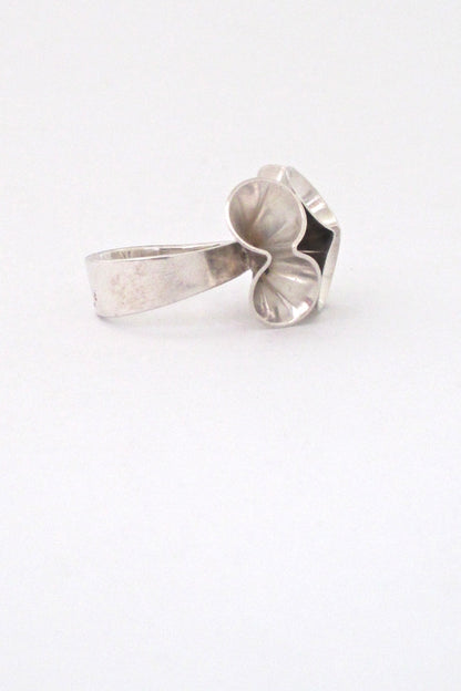 profile Magnus Aase Norway vintage silver Scandinavian Modern cones ring