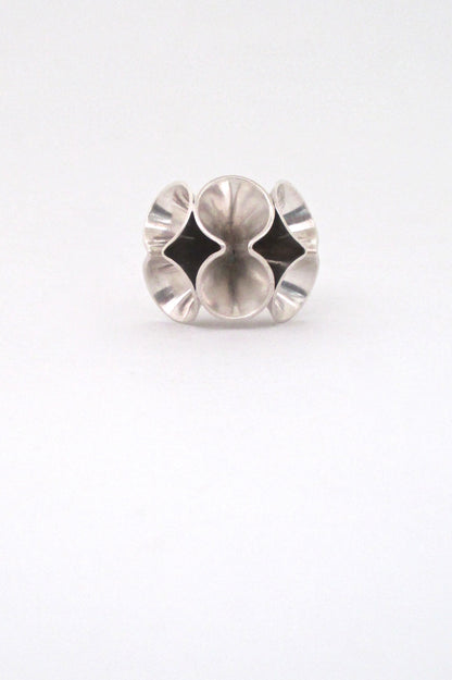detail Magnus Aase Norway vintage silver Scandinavian Modern cones ring