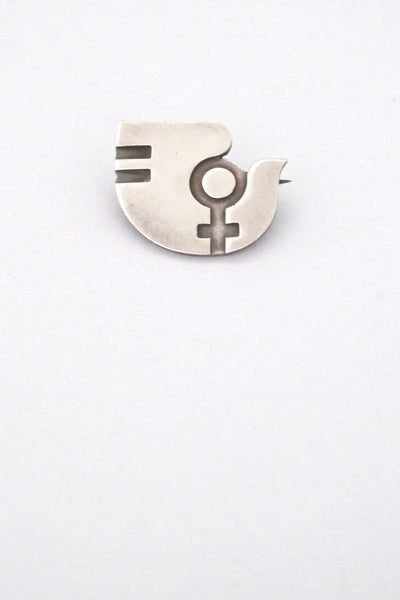 aarikka International Women's Year bird logo brooch ~ 1975