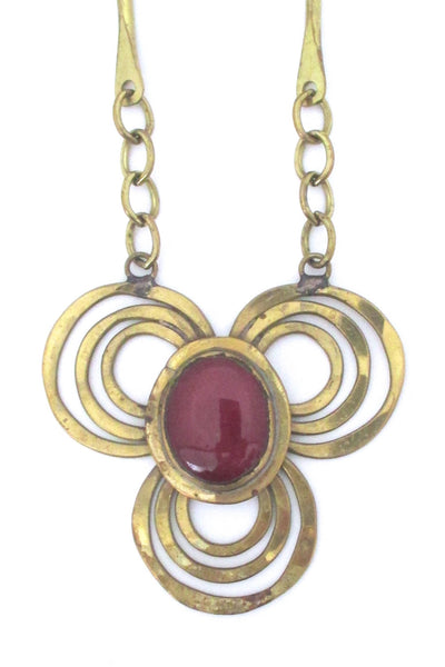 Rafael Alfandary 'red trefoil' brass necklace