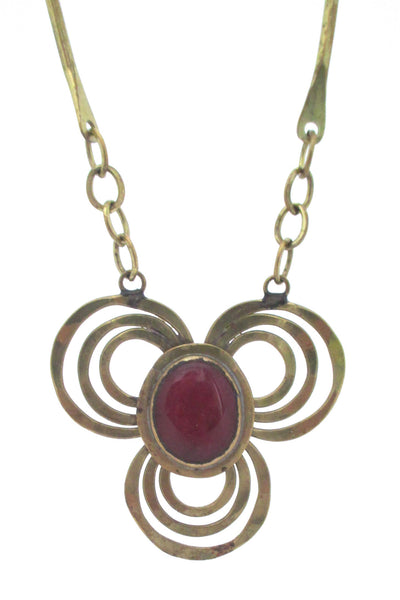 Rafael Alfandary 'red trefoil' brass necklace