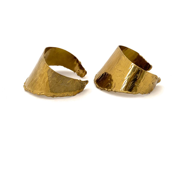 Rafael Alfandary Canada textured brass cuff bracelets ~ pair