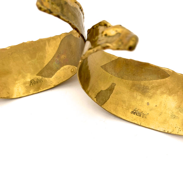 Rafael Alfandary Canada textured brass cuff bracelets ~ pair