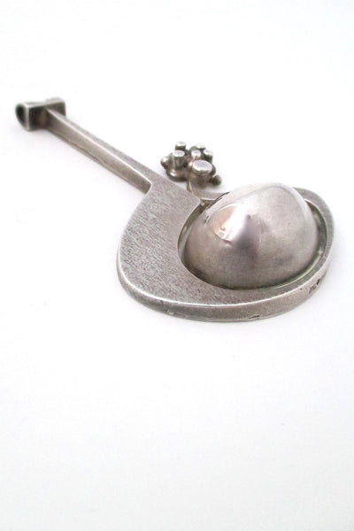 Jorma Laine Turun Hopea Finland vintage silver large pendant