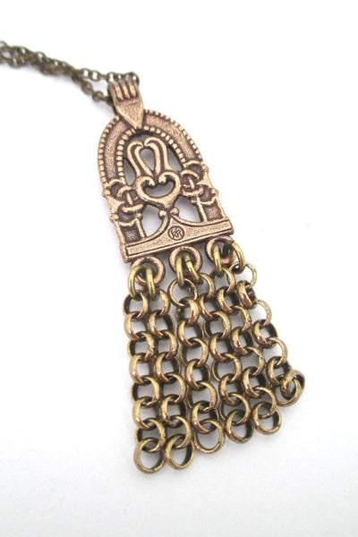 Kalevala Koru 'Birds of Paradise' bronze pendant necklace