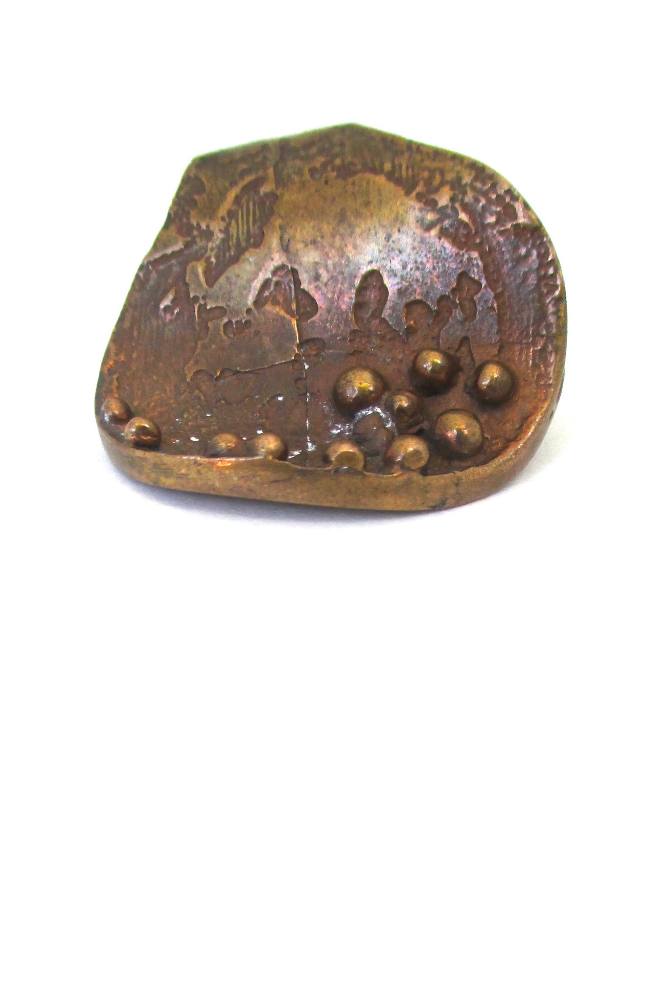 detail Jane Wiberg for Jane & Finn Denmark vintage massive bronze Scandinavian modernist ring 563