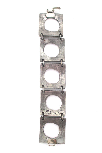 Robert Larin large openwork geometric panel link bracelet