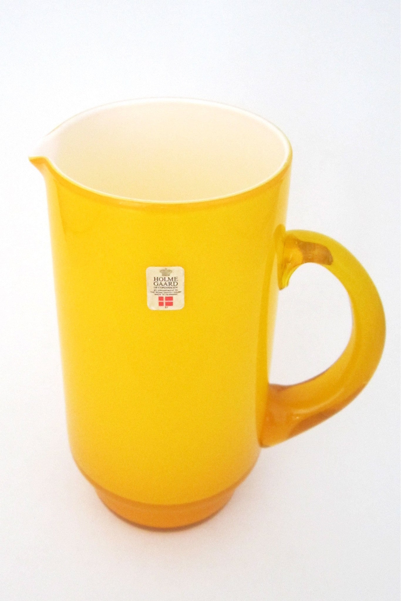 Holmegaard, Denmark yellow cased glass "Palet" pitcher by Michael Bang