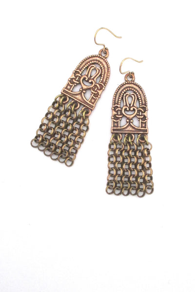 Kalevala Koru 'Birds of Paradise' bronze drop earrings