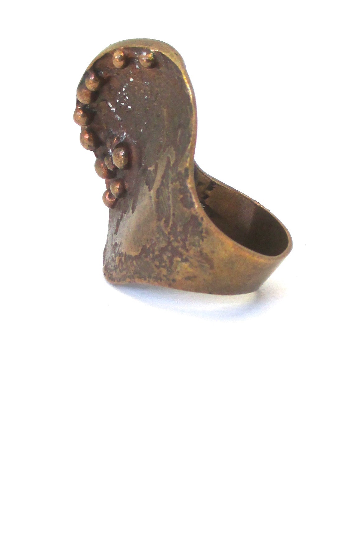 profile Jane Wiberg for Jane & Finn Denmark vintage massive bronze Scandinavian modernist ring 563