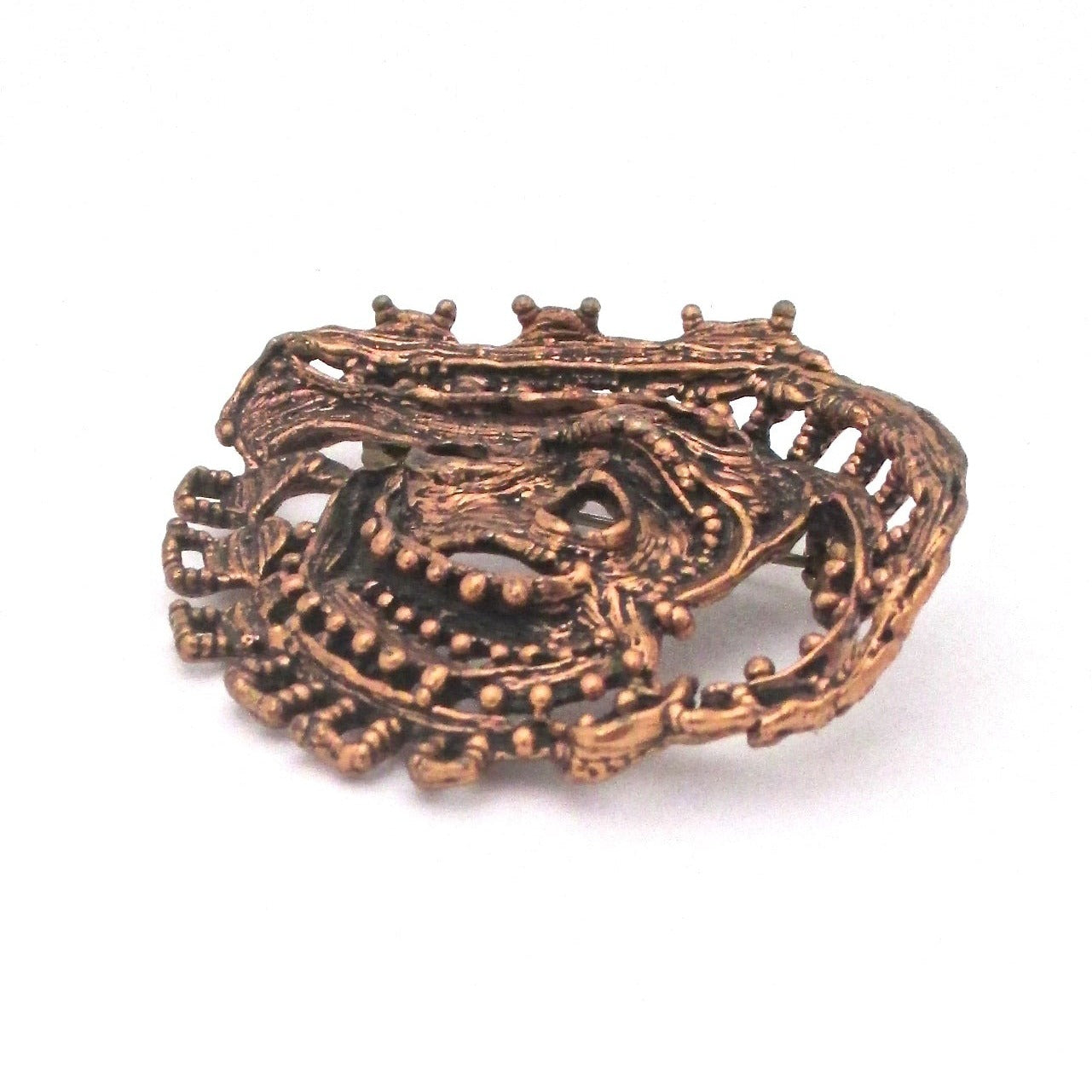 detail Studio Else and Paul Norway large vintage pierced bronze sculptural brooch