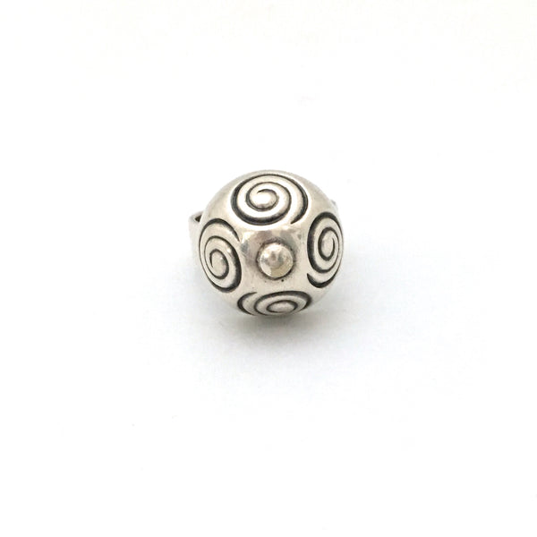 Kalevala Koru silver dome ring ~ spirals