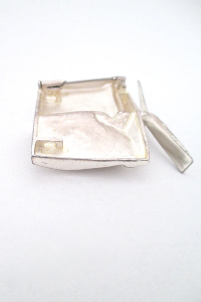 Bjorn Weckstrom 'Sculptor' silver brooch / pendant