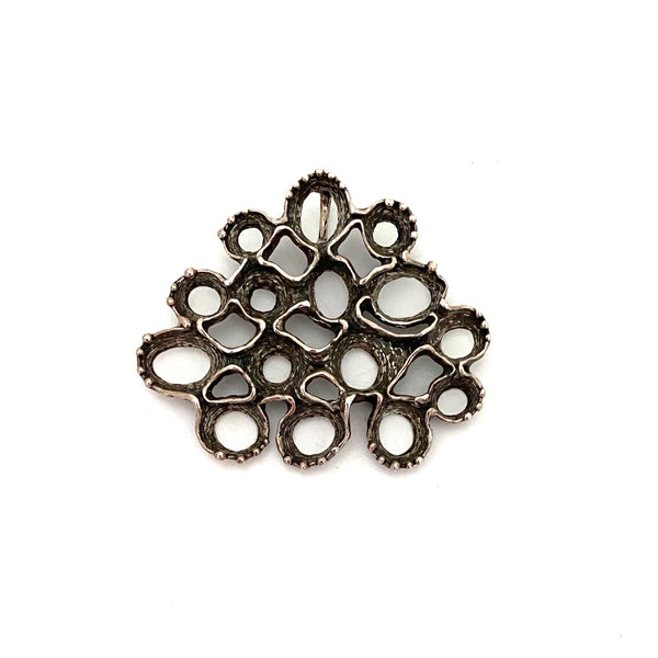 Studio Else & Paul vintage silver openwork large pendant