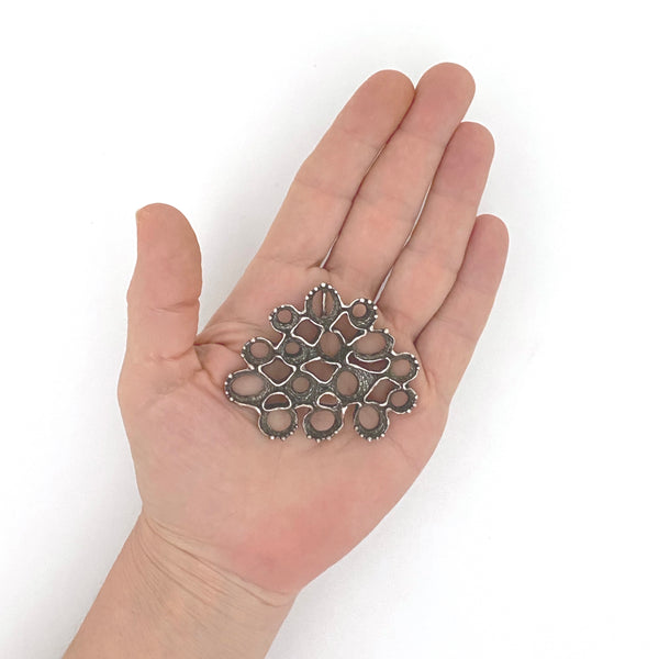 scale Studio Else and Paul Norway vintage silver openwork pendant necklace Scandinavian Modernist jewelry design