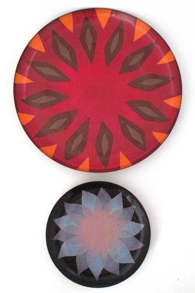 Miguel Pineda Mexico vintage modernist enamel plates