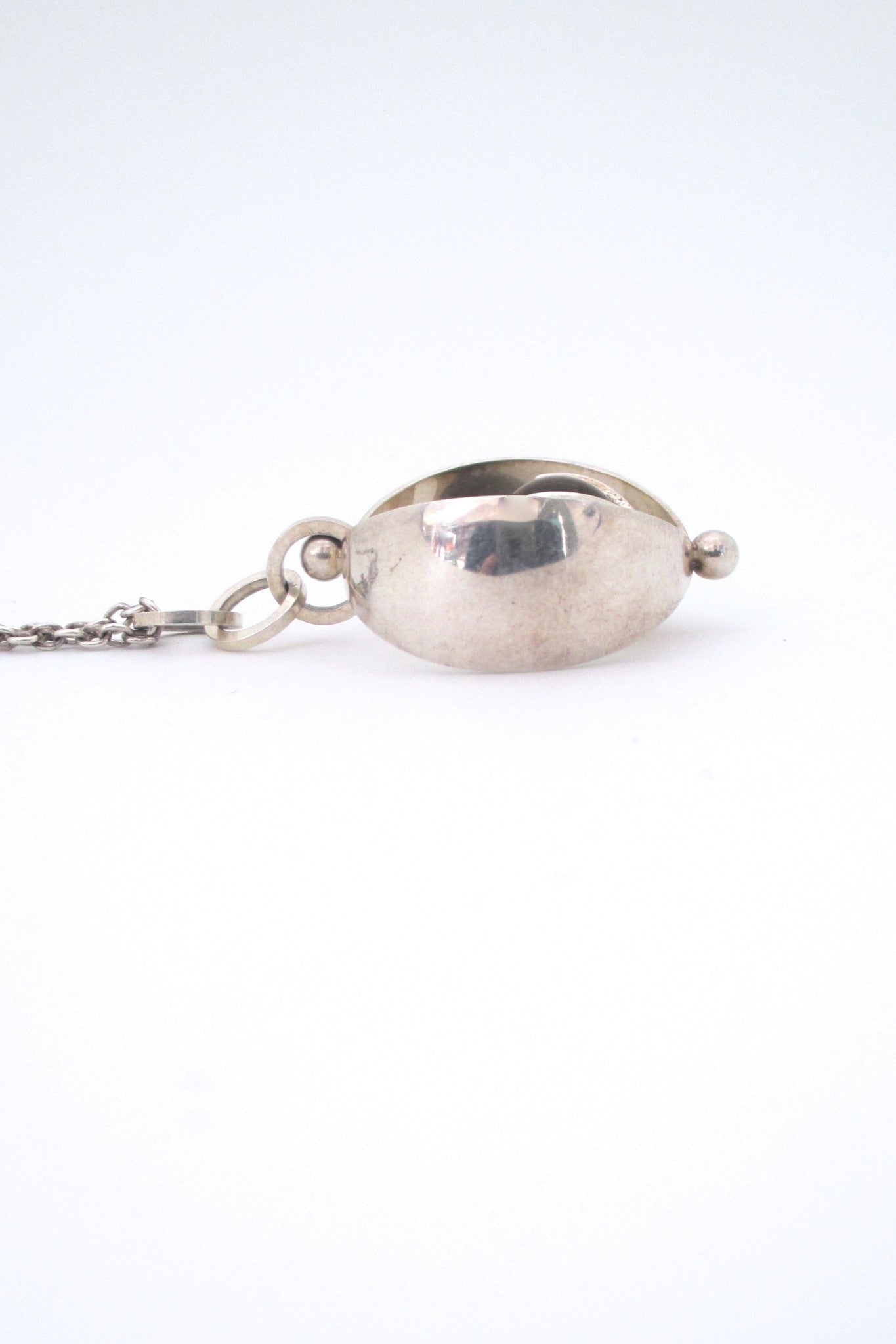 Elis Kauppi for Kupittaan Kulta silver & tiger eye pendant necklace