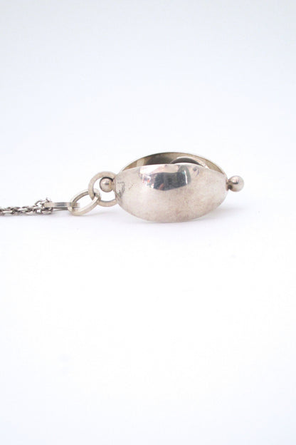 Elis Kauppi for Kupittaan Kulta silver & tiger eye pendant necklace