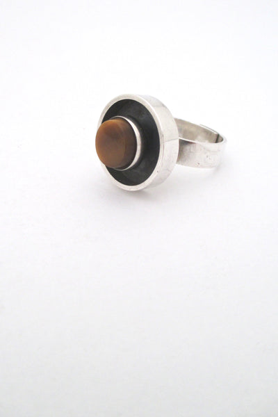 Elis Kauppi tiger eye shadow box ring