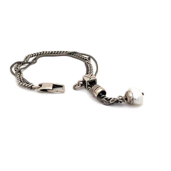 profile Beth Orduna USA silver natural freshwater pearl multi chain bracelet