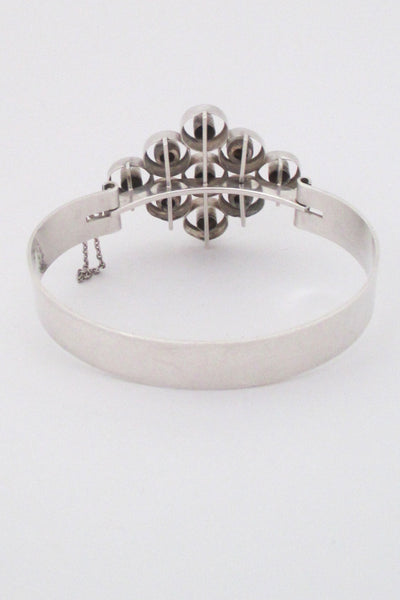 Salovaara large modernist silver & tiger eye bracelet