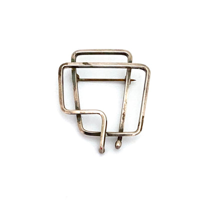 Joseph Skinger silver openwork brooch ~ hand wrought
