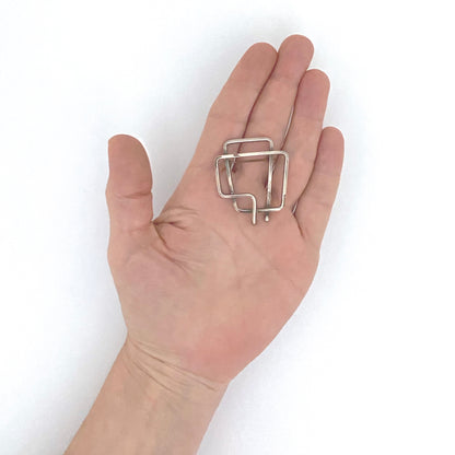 scale Joseph Skinger USA 1911 - 1967 vintage silver openwork brooch American Modernist jewelry design