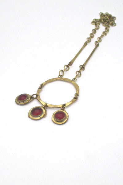 Rafael Canada triple stone kinetic pendant necklace - red