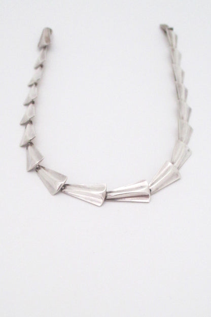 detail John Lauritzen Denmark vintage Scandinavian Modern heavy silver choker necklace