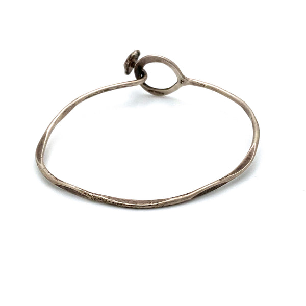 John Lewis hammered silver bangle bracelet ~ hook closure