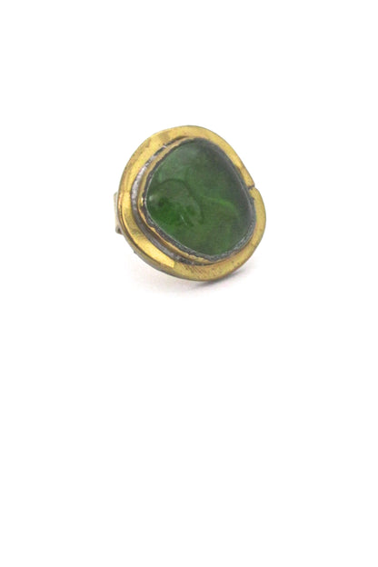 Rafael Canada brass and clear grass green ring