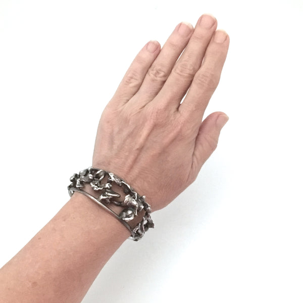 Aage Weimar heavy brutalist silver cuff bracelet