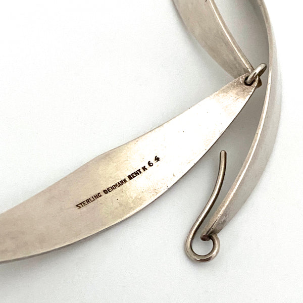 Bent Knudsen heavy silver link choker necklace #64