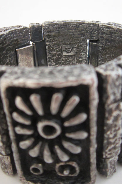 Guy Vidal massive 'brutalist daisy' shadow box bracelet